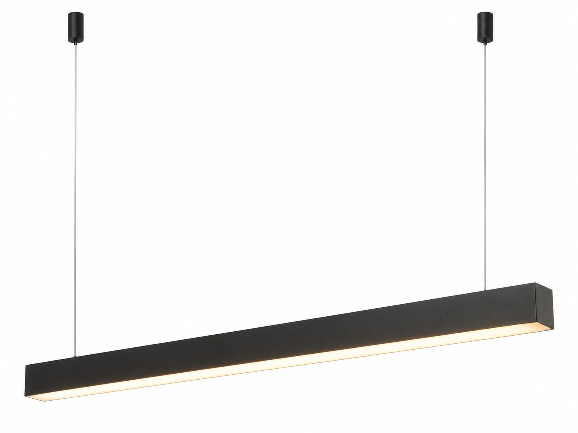 Czarna lampa wisząca LED Luxe 120 cm z liniowym profilem
