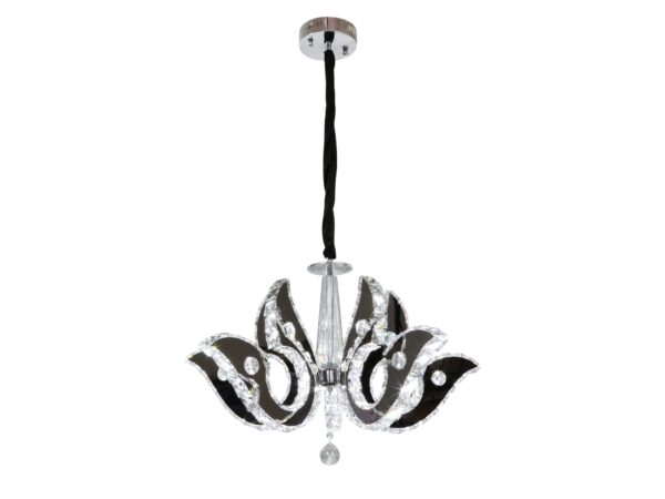 Lampa wisząca LED Morameta chromowana z pięcioma dekoracyjnymi ramionami