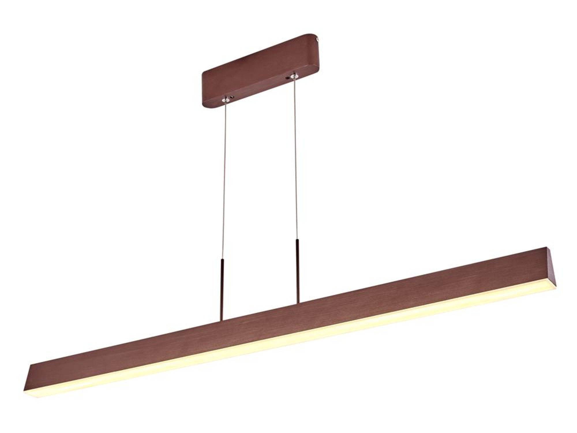 Brązowa liniowa lampa LED Noreseta 100 cm z dwoma linkami zawieszenia