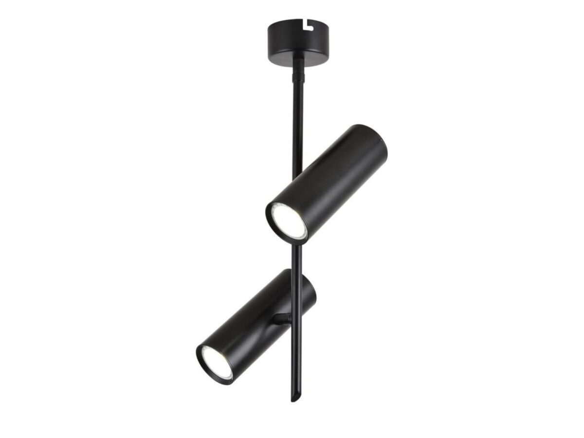 Lampa wisząca LED podwójna 2×5 W czarna z regulowanymi reflektorami