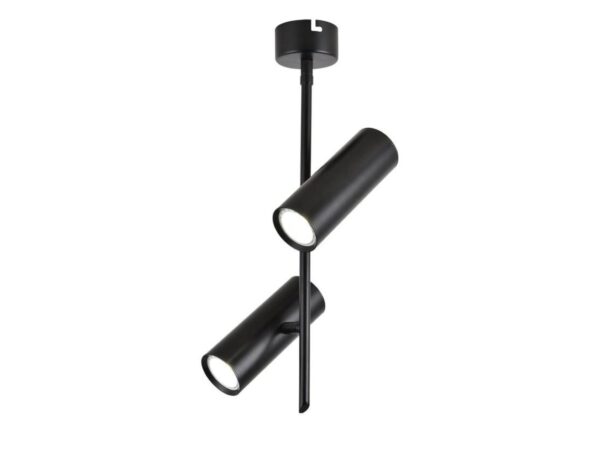 Czarna podwójna lampa wisząca LED z regulowanymi tubami