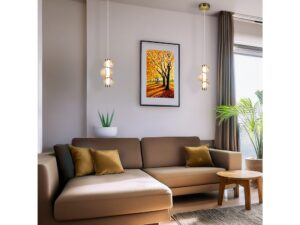 Miniaturka 4 - Lampa wisząca Ralosona 12 W złota – ujęcie 2