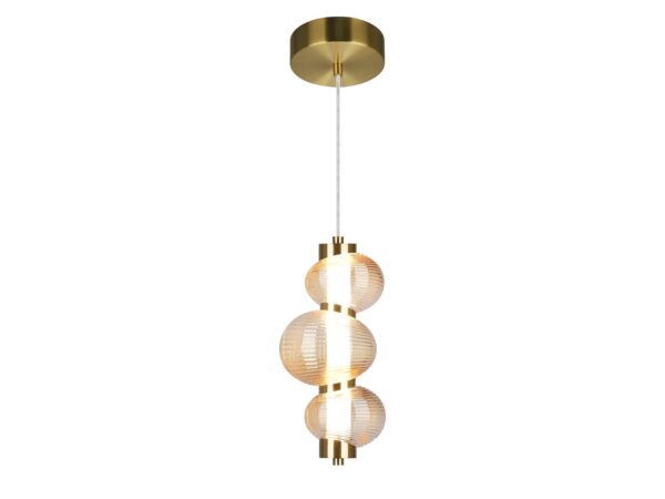 Lampa wisząca LED Ralosona 12 W złota na białym tle