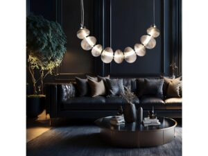 Miniaturka 5 - Lampa wisząca Ralosona 36 W chromowana w aranżacji – ujęcie 2
