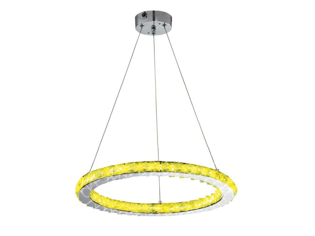 Lampa wisząca LED RGB z pilotem Perosio 40 cm chrom