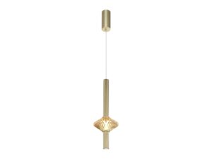 Miniaturka 1 - Złota lampa wisząca LED Seladano 7 W ze szklanym kloszem