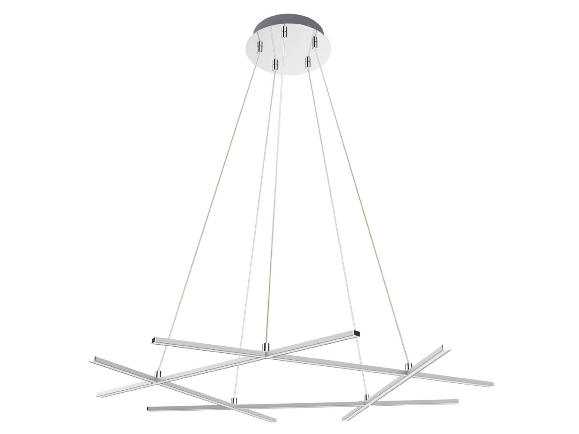 Lampa wisząca LED Valitano srebrna, geometryczne listwy świetlne na białym tle
