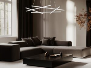 Miniaturka 3 - Lampa wisząca Valitano z oświetleniem LED w nowoczesnym salonie