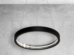 Miniaturka 4 - Czarno-chromowana lampa wisząca LED Veletira w aranżacji