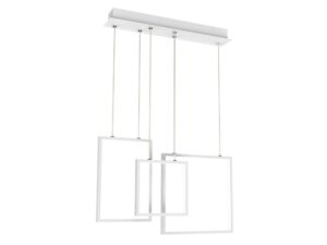 Miniaturka 3 - Biała lampa wisząca LED Zaritia z trzema kwadratowymi ramkami