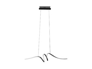 Miniaturka 8 - Czarna lampa wisząca Levasina LED 28 W z długą falistą linią świetlną na białym tle