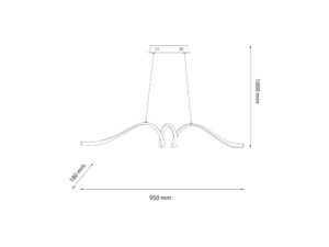 Miniaturka 7 - Schemat wymiarowy lampy Levasina LED 95 cm i zawieszenia do 100 cm
