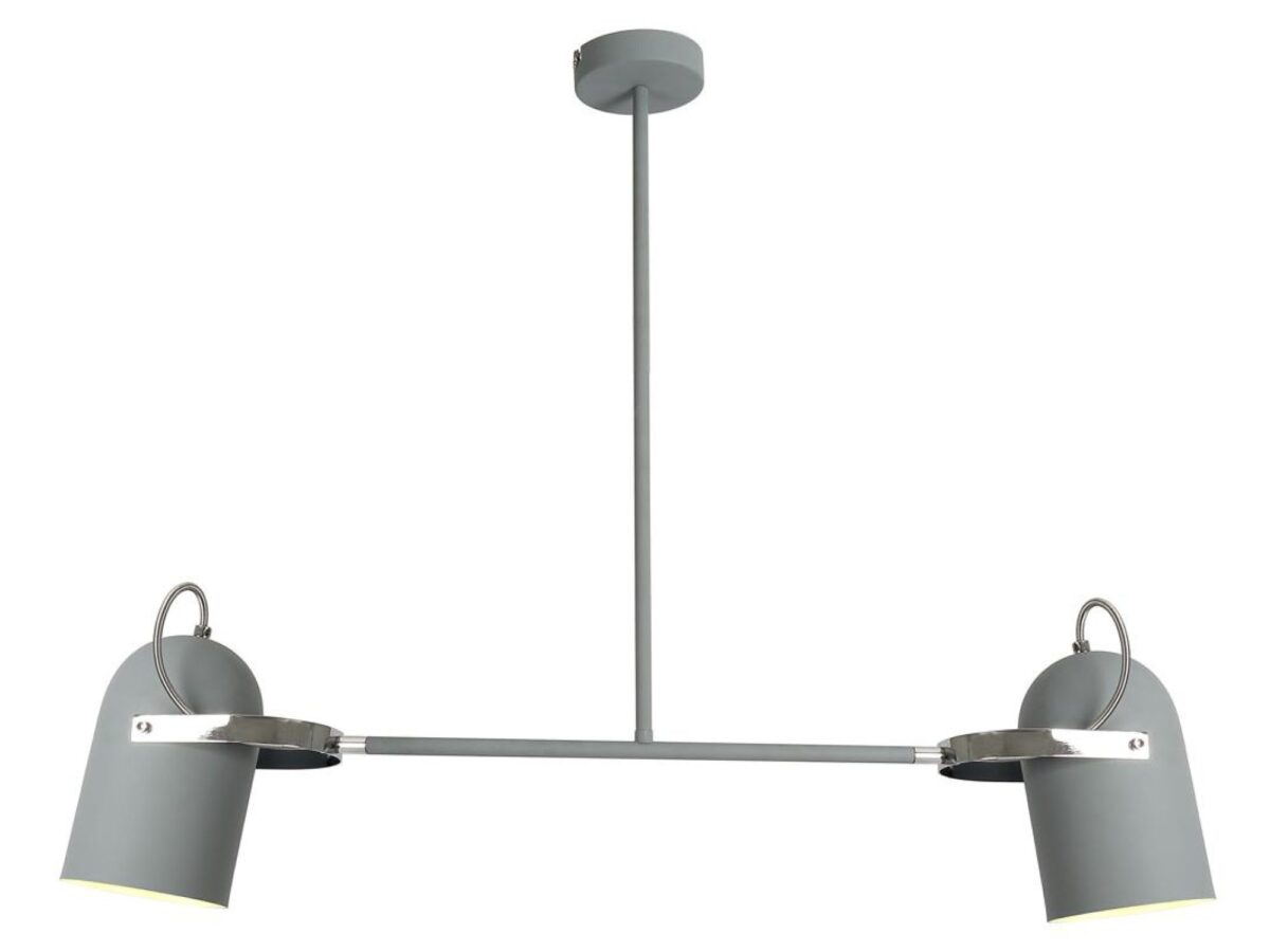 Lampa wisząca 2-punktowa Leveto 92 cm szara