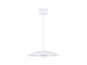 Miniaturka 5 - Biała lampa wisząca Levorio z talerzowym kloszem 34 cm