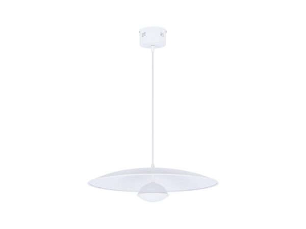 Biała lampa wisząca Levorio z kloszem 48 cm