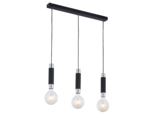 Miniaturka 1 - Lampa wisząca Lile 3-punktowa w kolorze chromu i czerni