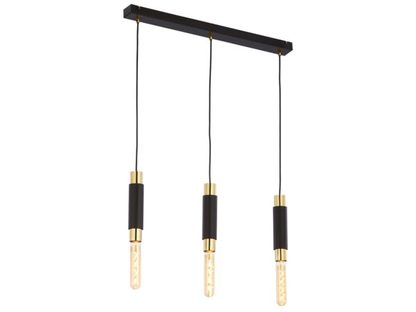 Lampa wisząca Lile 3-punktowa w kolorze złotym i czarnym