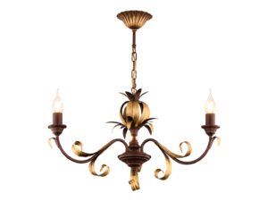 Miniaturka 8 - Lampa wisząca Lima 3-punktowa w kolorze starego złota na białym tle