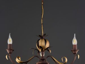Miniaturka 4 - Lampa Lima w kolorze starego złota na ciemnym tle – cała konstrukcja