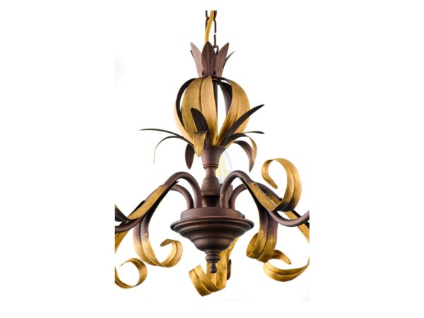 Lampa wisząca Lima pięciopunktowa w starym złocie na białym tle