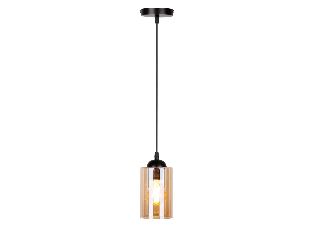 Lampa wisząca Lineso 1-punktowa z brązowym kloszem 10 cm