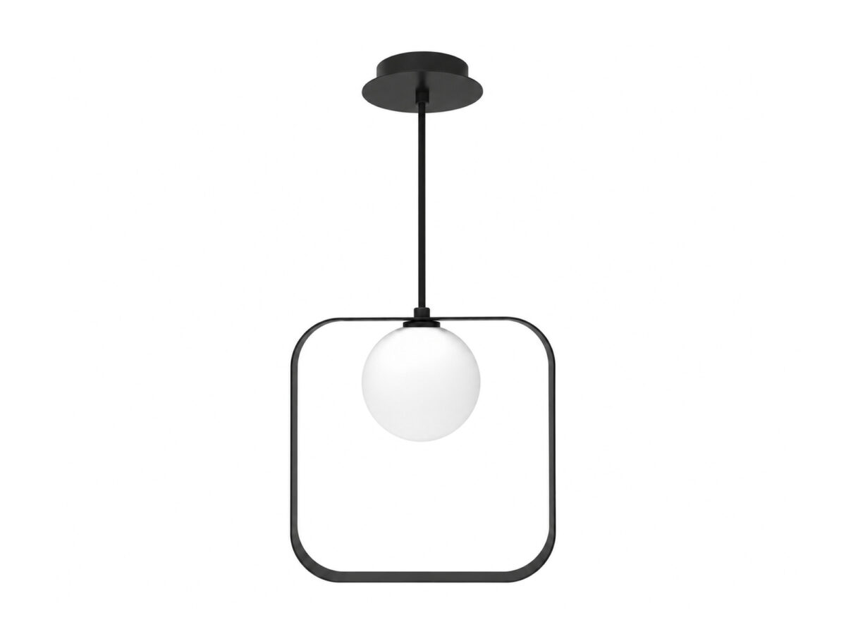 Lampa wisząca Linetela czarna z kwadratową ramą