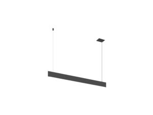 Miniaturka 1 - Lampa wisząca Linius 120 czarna, widok boczny smukłej listwy LED