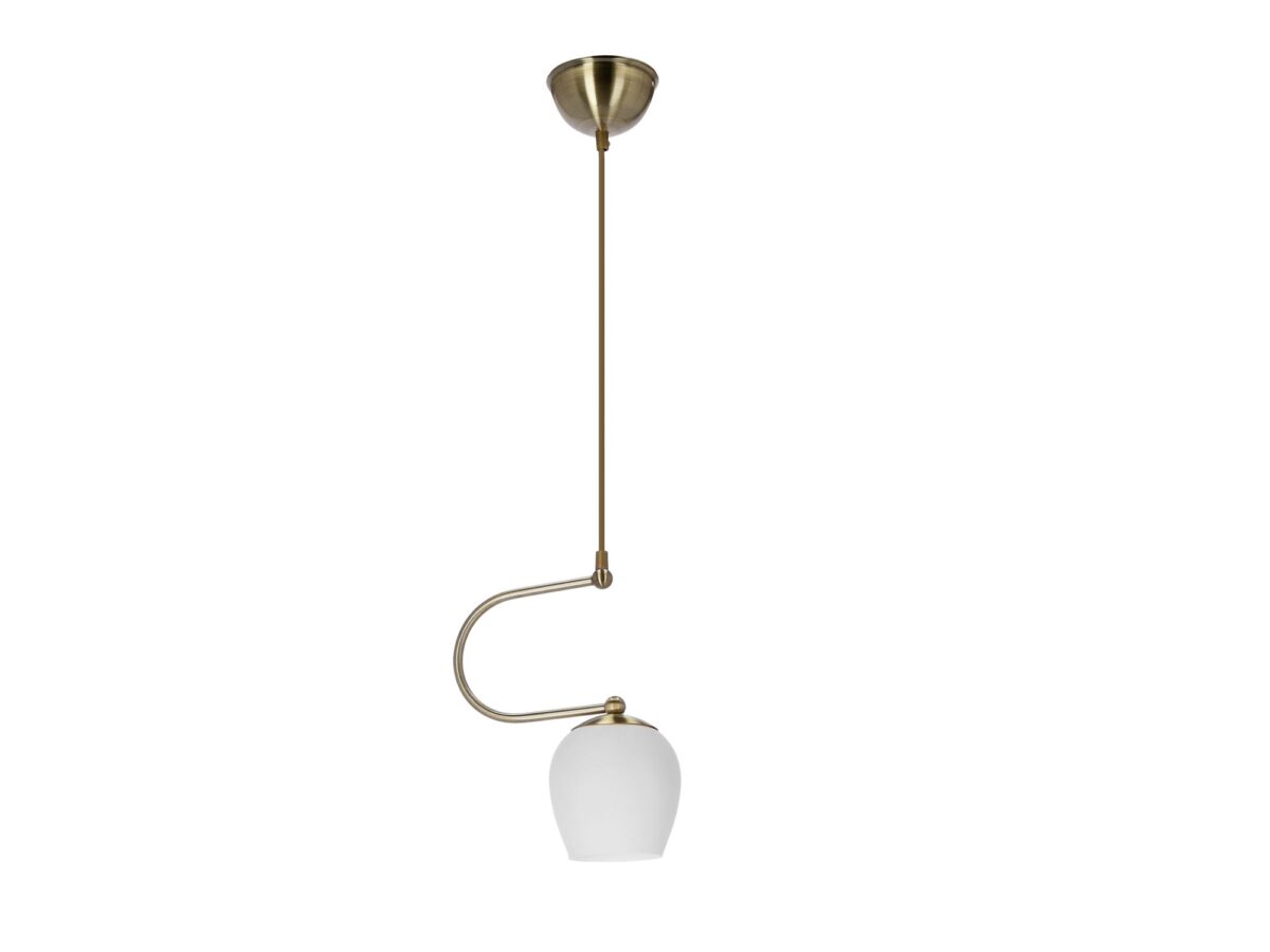 Lampa wisząca Linivio 1-punktowa patyna biały klosz