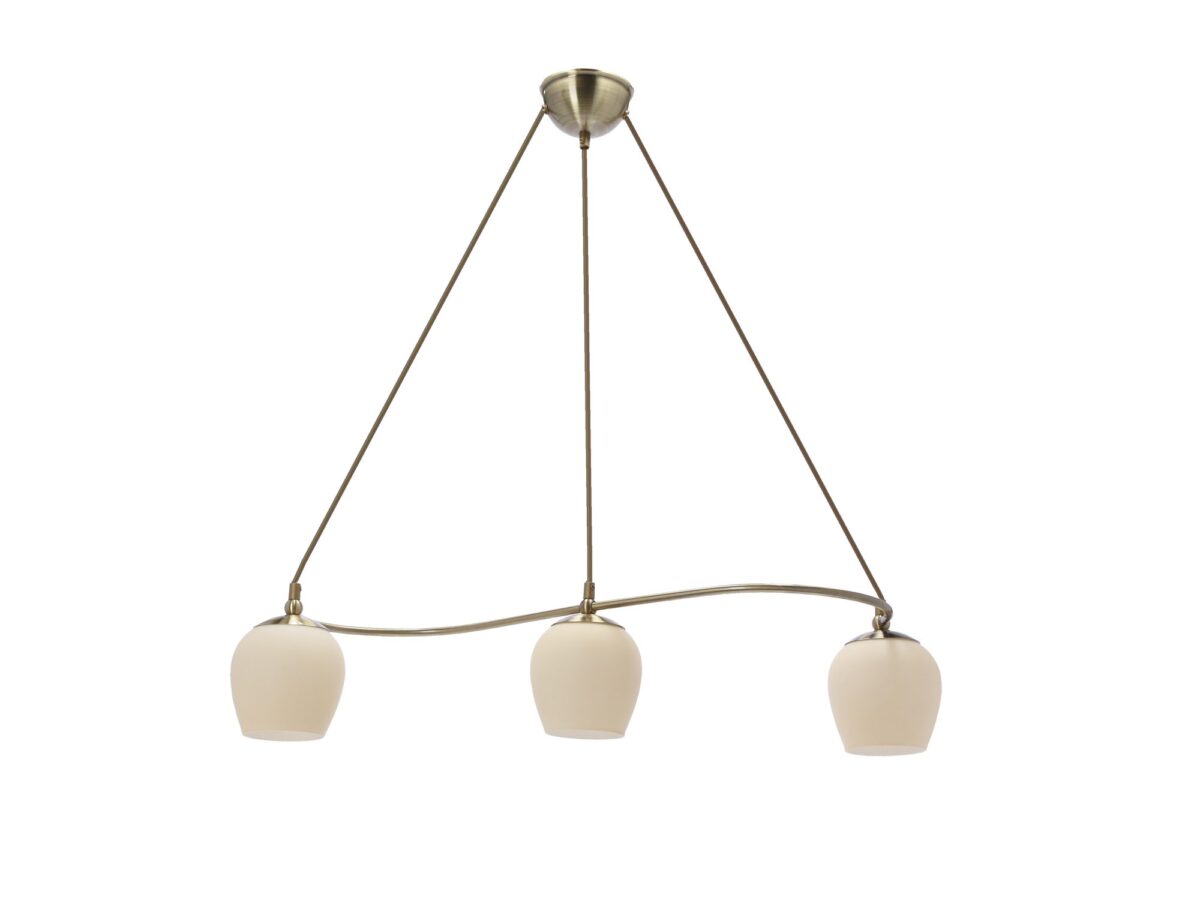 Lampa wisząca 3-punktowa Linivio 77 cm patynowana