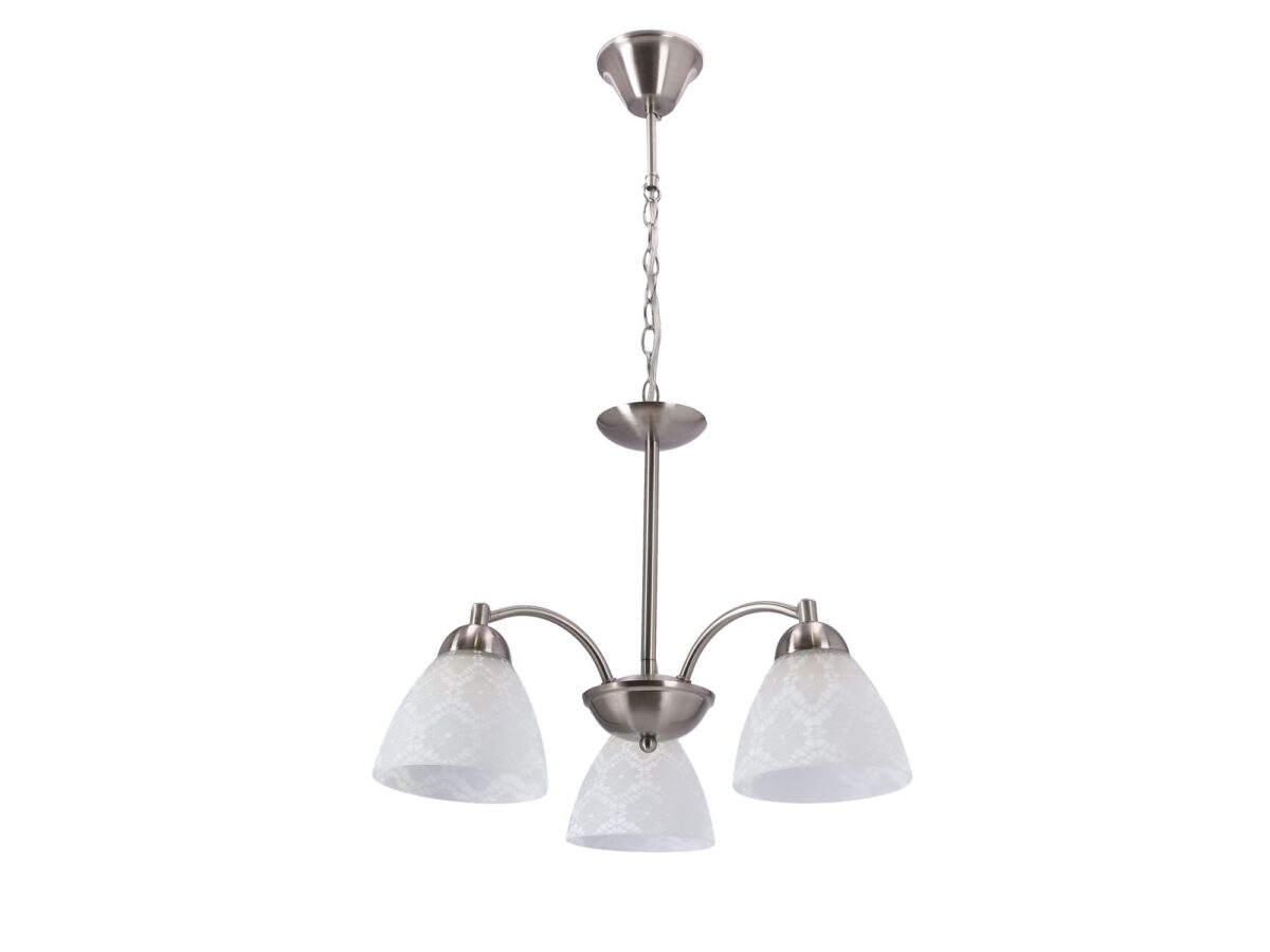 Lampa wisząca Lorimena 45 cm nikiel mat 3 klosze E27