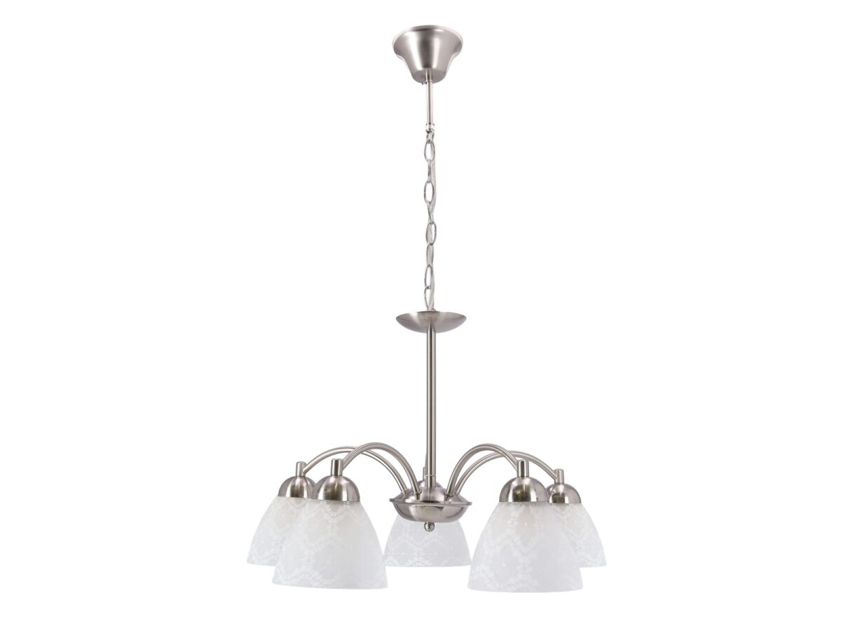 Lampa wisząca Lorimena 5-punktowa 52 cm srebrna