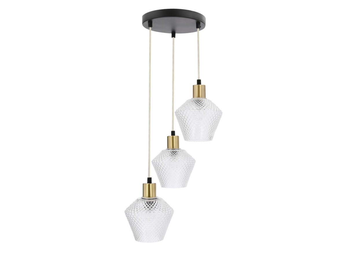 Lampa wisząca Lorisena 3-punktowa 30 cm czarna