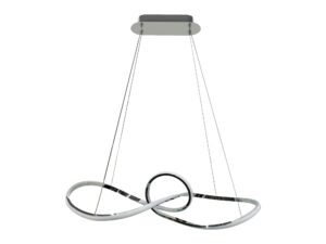 Miniaturka 1 - Lampa wisząca Lorotora chrom LED 42 W, cała oprawa na białym tle