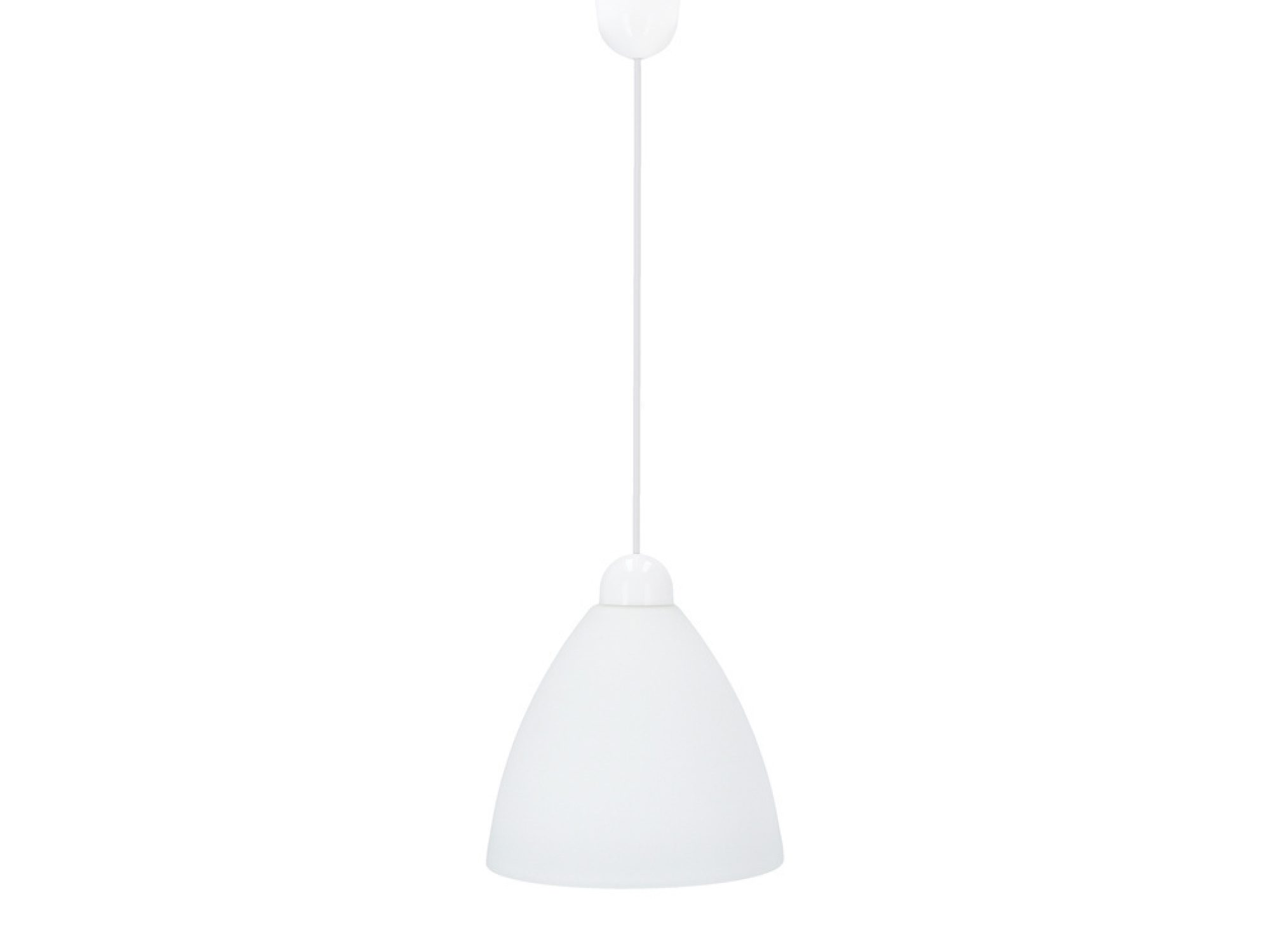 Lampa wisząca Lorovino z białym stożkowym kloszem na jasnym tle