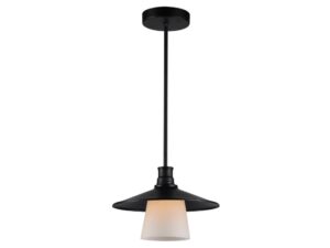 Miniaturka 4 - Lampa wisząca Lovero czarna z metalowym kloszem i białym szklanym wnętrzem