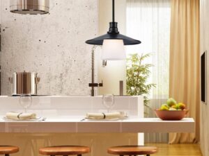 Miniaturka 3 - Lampa Lovero z pojedynczym szklanym kloszem w kuchni