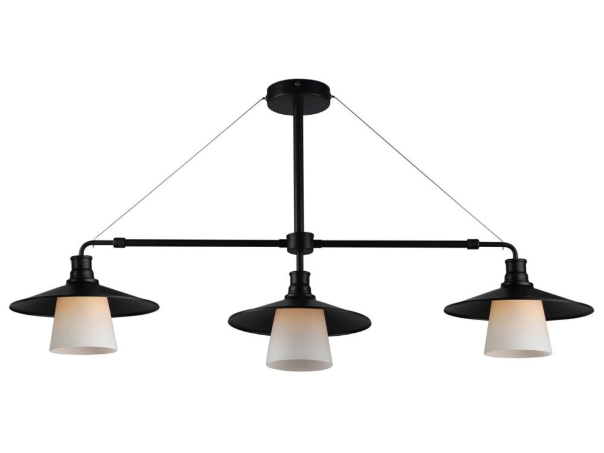 Lampa wisząca Lovero 3-punktowa z kloszami 98 cm czarna