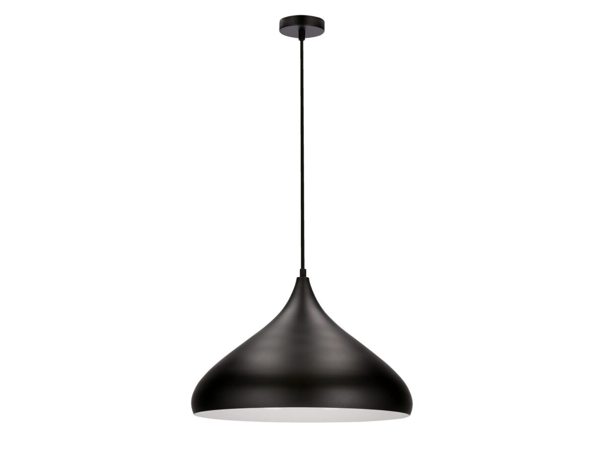 Lampa wisząca Lumarela 42 cm z czarnym metalowym kloszem