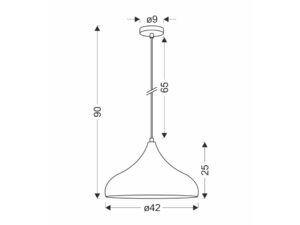 Miniaturka 2 - Lampa wisząca Lumarela 42 cm z czarnym metalowym kloszem – zdjęcie 3