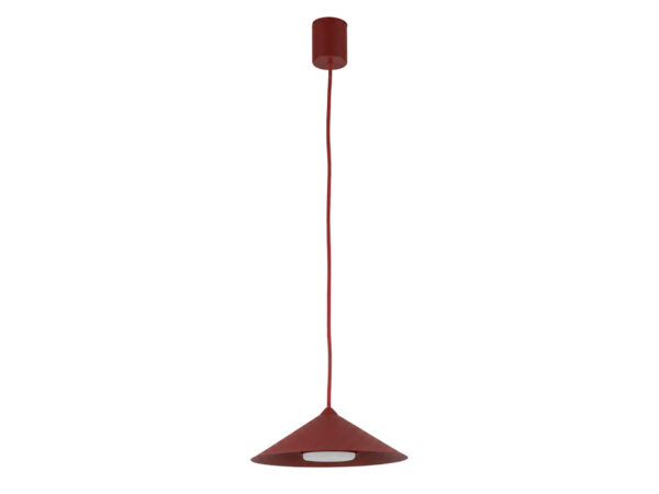 Lampa wisząca Lume S bordowa z szerokim stożkowym metalowym kloszem