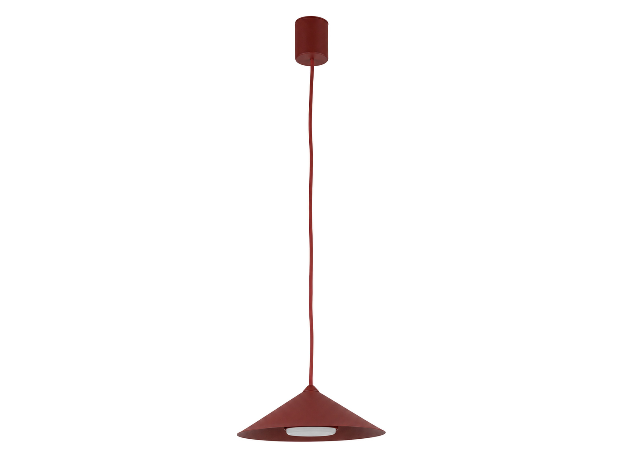 Lampa wisząca Lume S bordowa z szerokim stożkowym metalowym kloszem