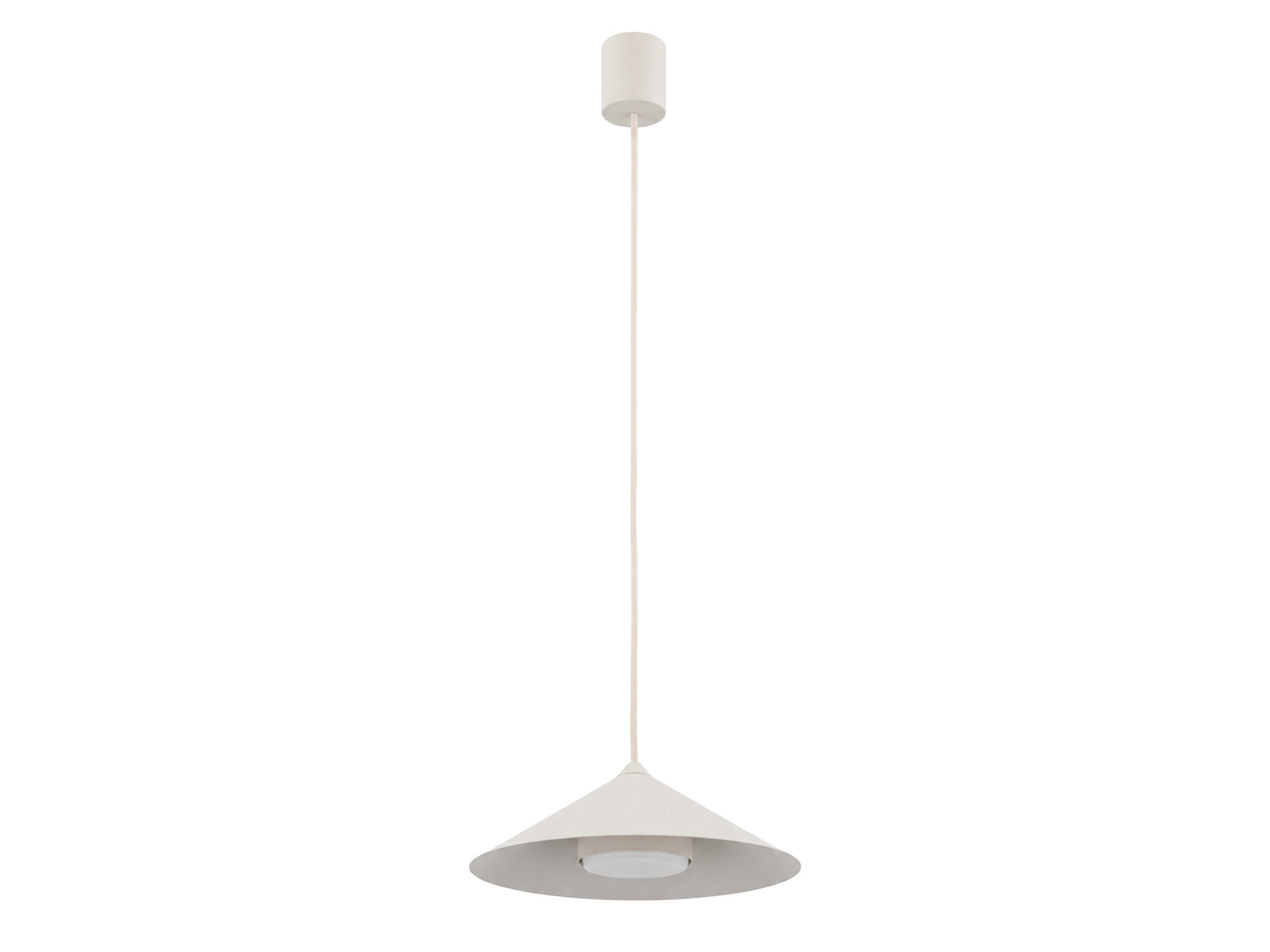 Lampa wisząca Lume S w kolorze kaszmir ze stożkowym metalowym kloszem