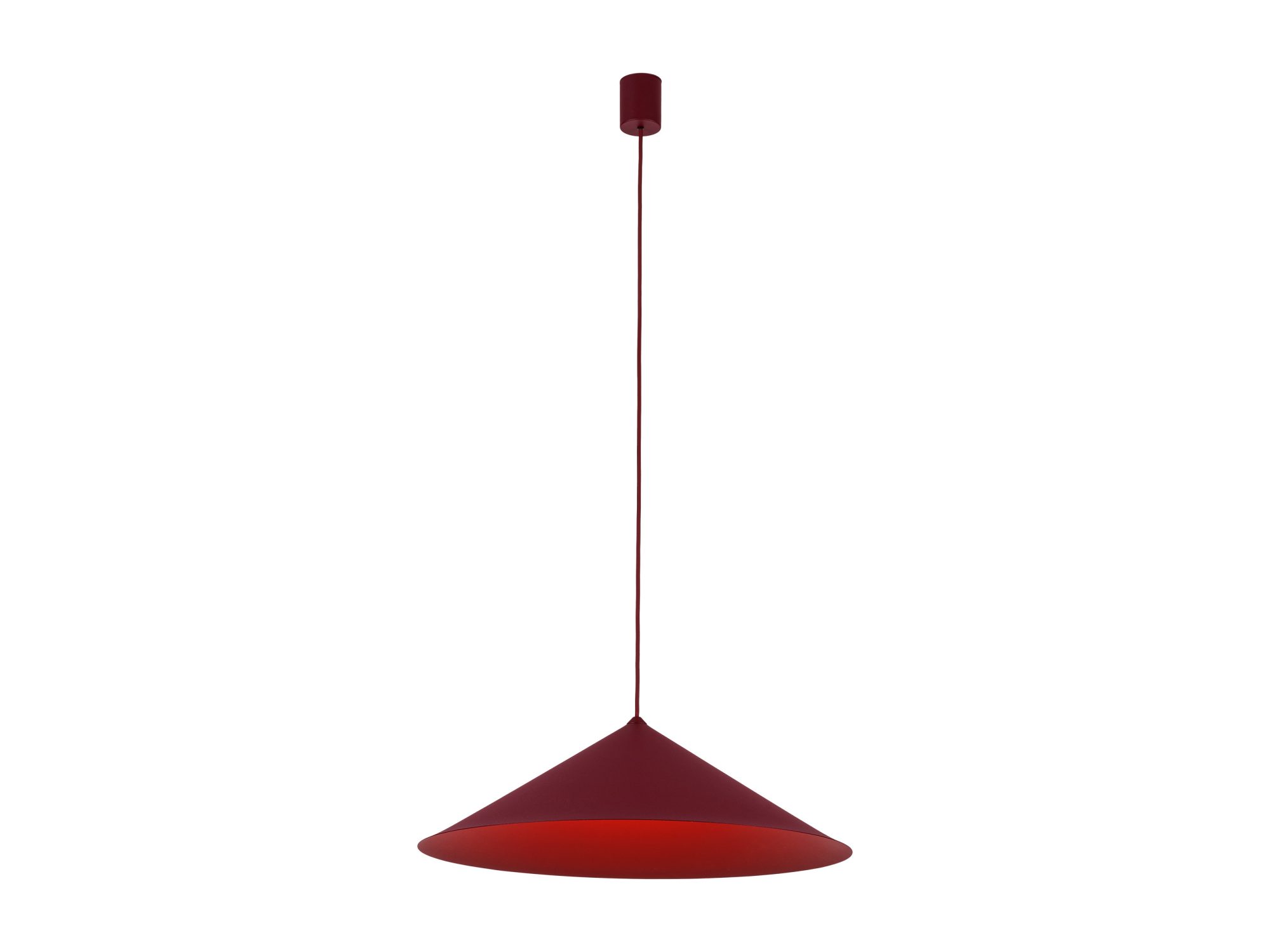 Bordowa lampa Lume XL na białym tle