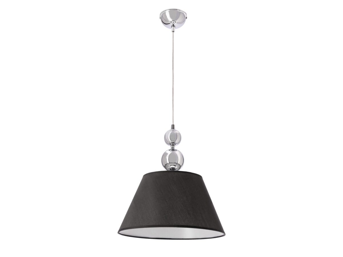 Lampa wisząca Lumesela 35 cm chromowana z czarnym abażurem