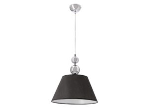 Miniaturka 2 - Lampa wisząca Lumesela z czarnym abażurem i chromowanymi kulami na zawieszeniu