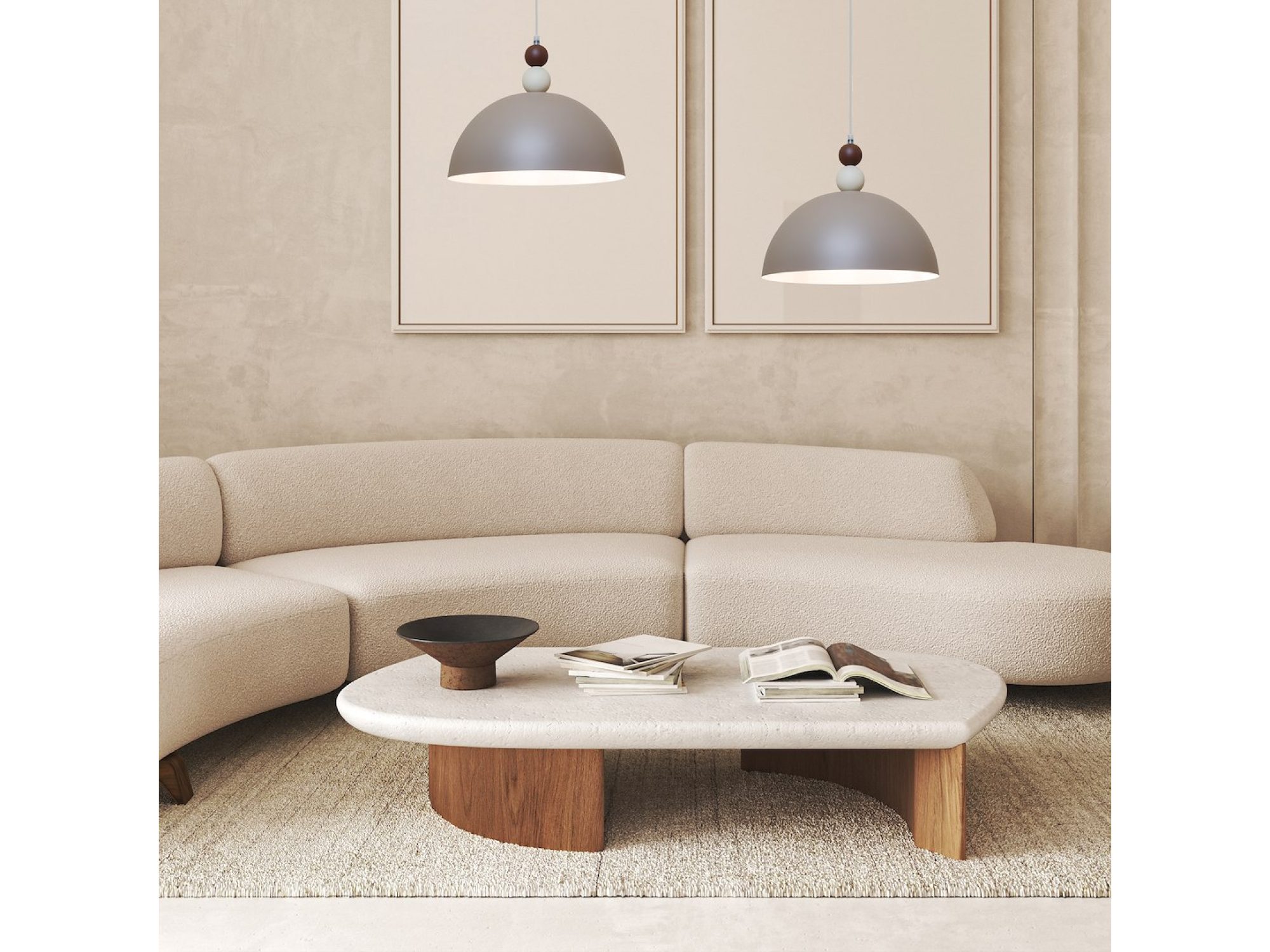 Lampa wisząca Lumevino z naturalnymi dodatkami w aranżacji