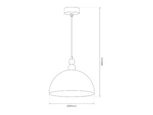 Miniaturka 8 - Rysunek wymiarów lampy wiszącej Lumevino 35 cm