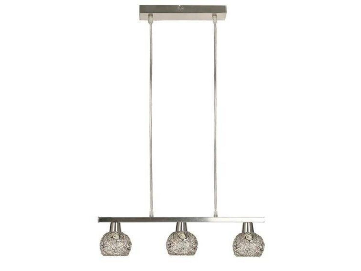 Lampa wisząca Lumoro matowy nikiel z 3 wzorzystymi kloszami