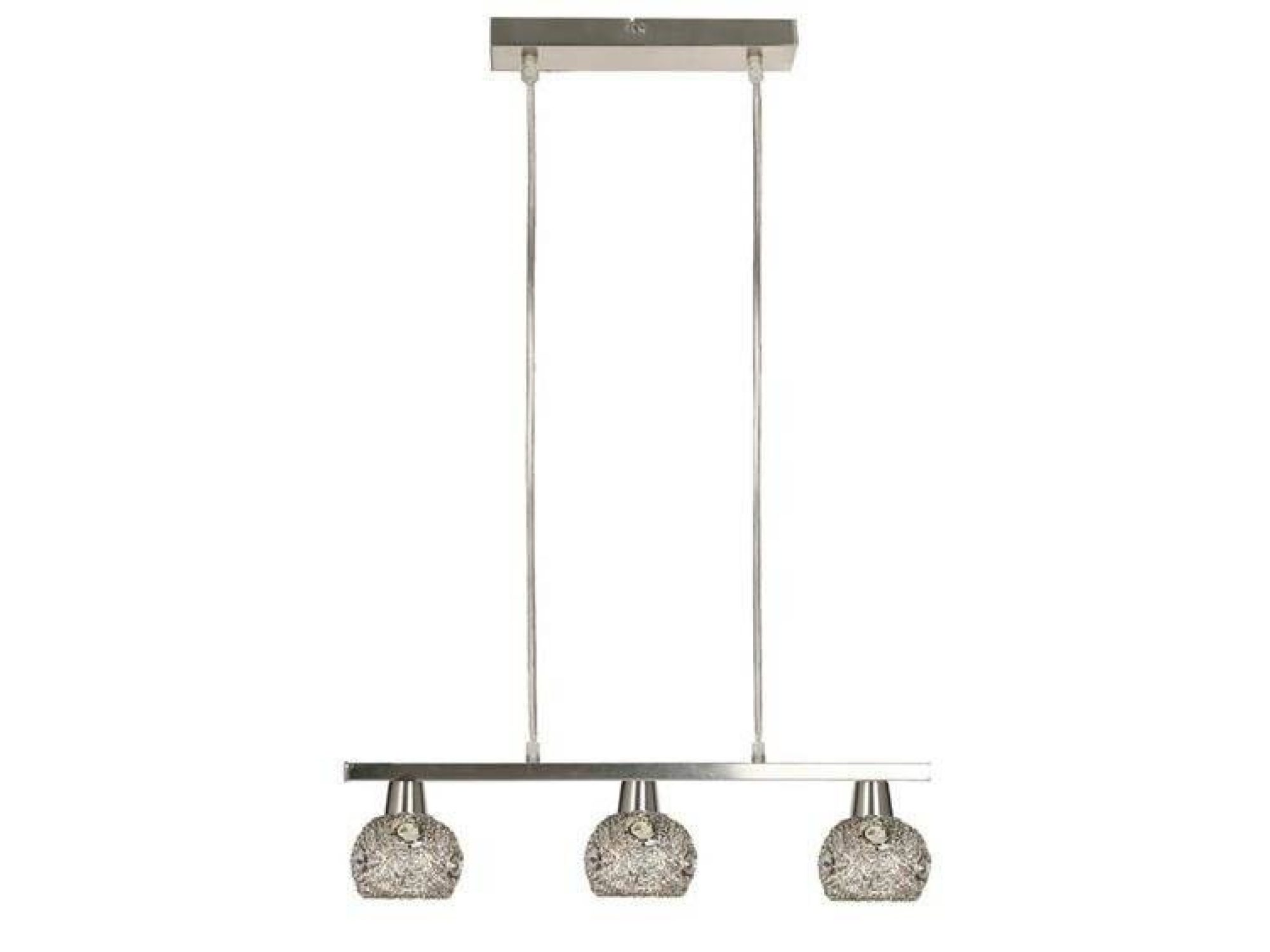 Lampa wisząca Lumoro matowy nikiel z trzema wzorzystymi kloszami