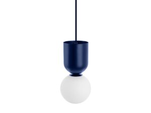 Miniaturka 2 - Lampa wisząca LUOTI granatowa – szklany klosz i granatowe mocowanie